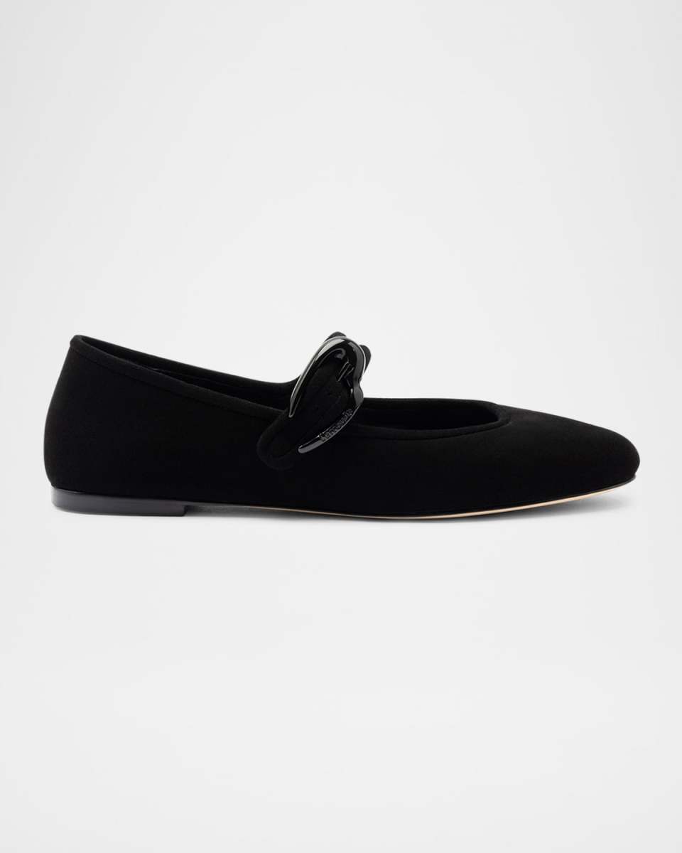 Verona Suede Mary Jane Ballerina Flats